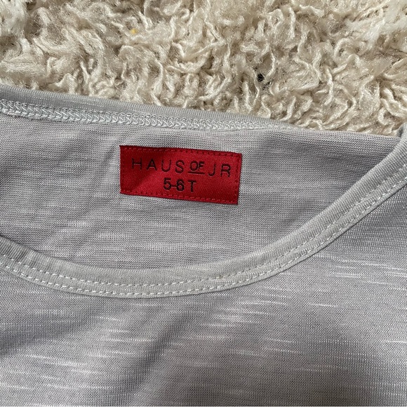 Haus of JR Grey Short Sleeve Shirt NWT 5T/6 - Picture 4 of 6
